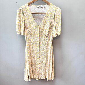 & Other Stories‎ Floral Mini Dress V-Neck Button-Down Short Sleeves EU 38 (S)